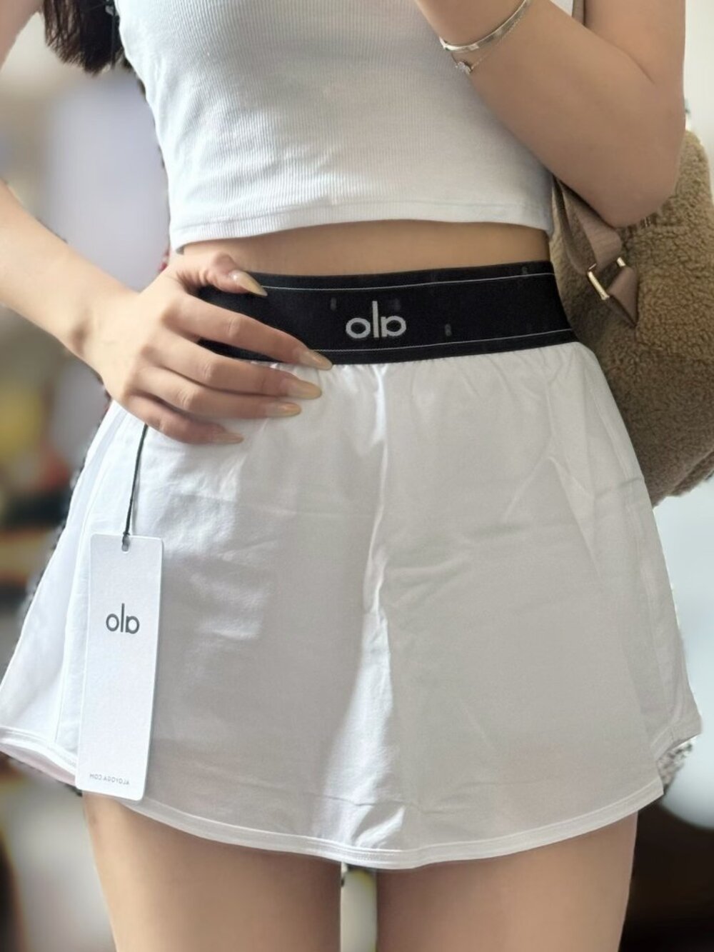 👙Alo Yoga Match Point Tennis Skirt White🏩 Clean Girl Athleisure